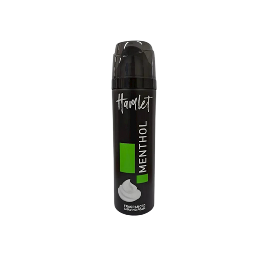 Hamlet Menthol shaving foam can on a white background