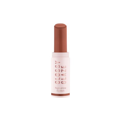 Lipstick with 'Glossy Glaze' packaging on a white background