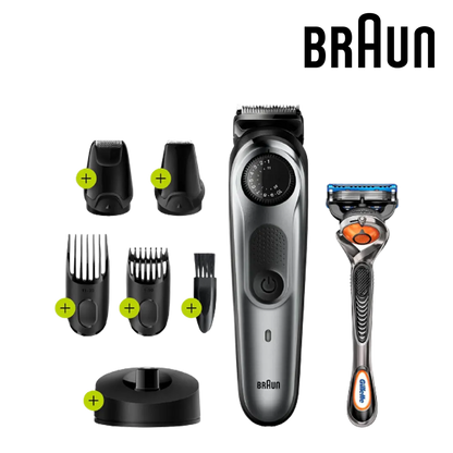 Braun BT7240 Beard Trimmer With Precision Dial & Gillette Fusion 5 - Black