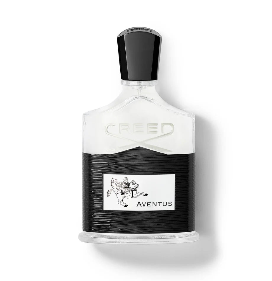 Creed Aventus perfume bottle on a white background