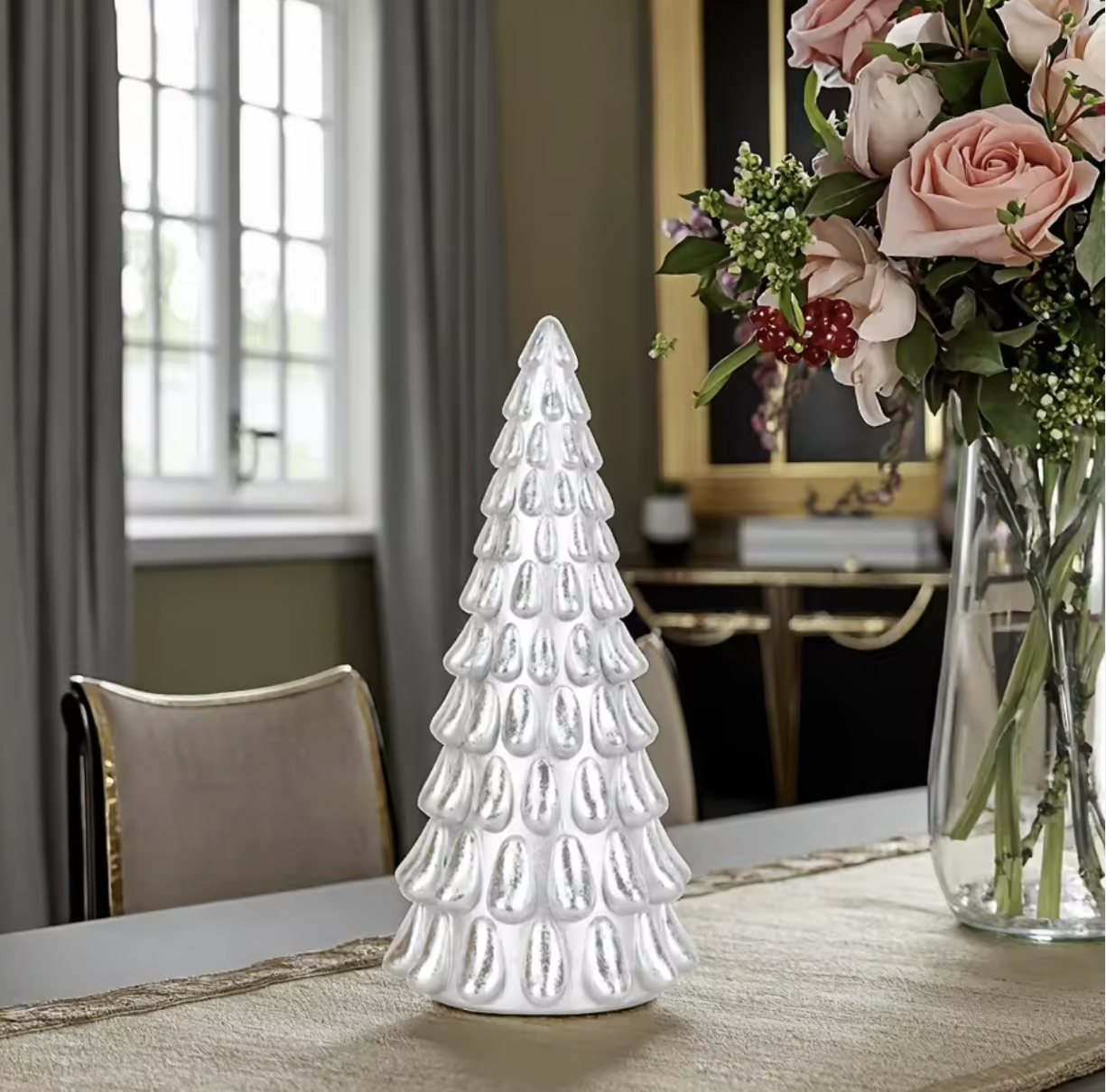 Silver Christmas Tree Tabletop Decoration
