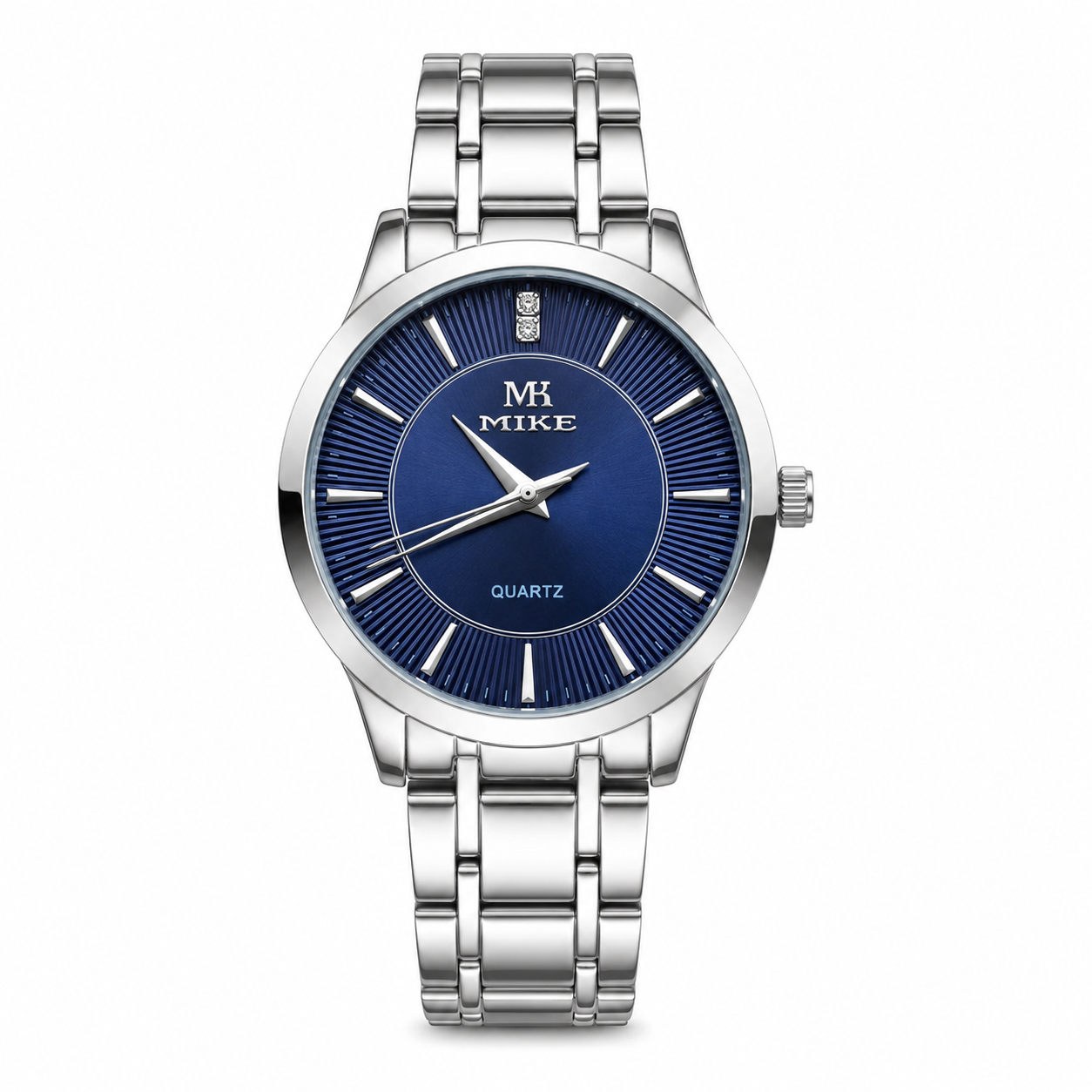 Mike Elegant Watch For Men - Silver And Navy