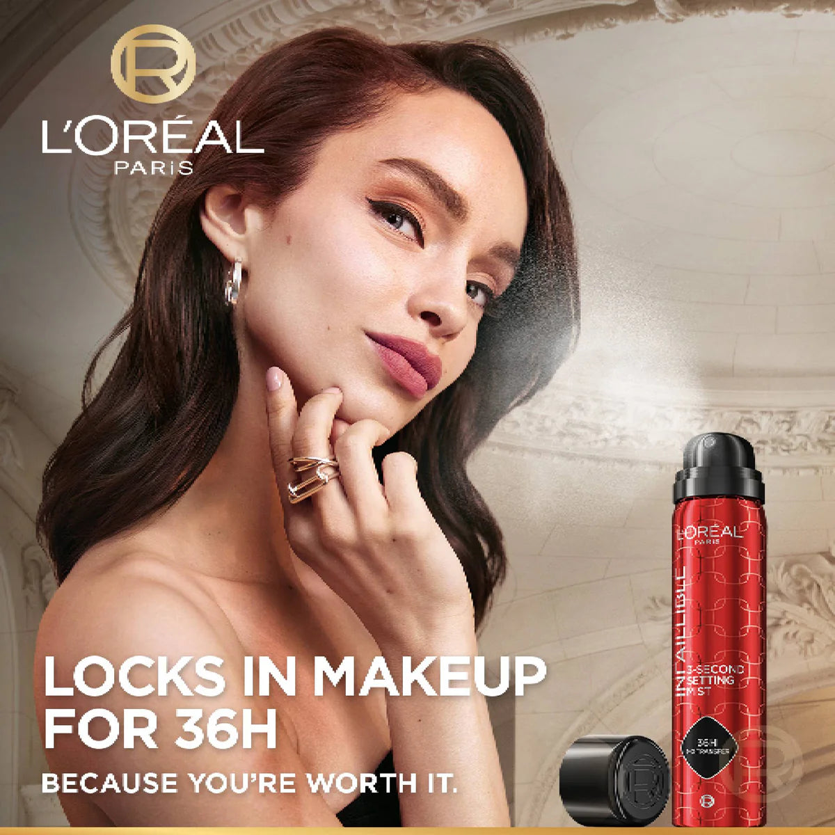 L'Oréal Infallible 3-Second Setting Mist Spray 36H Waterproof & Transfer Proof - 75ml
