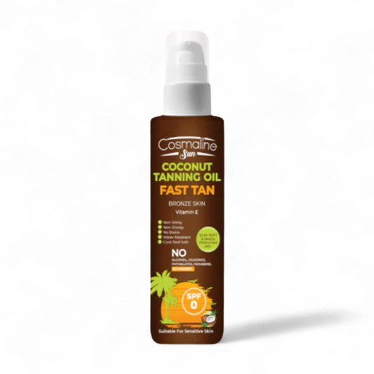 Cosmaline Sun Coconut Tanning Oil SPF 0 – 190ML - Natural Bronze Tan, Vitamin E, Water-Resistant