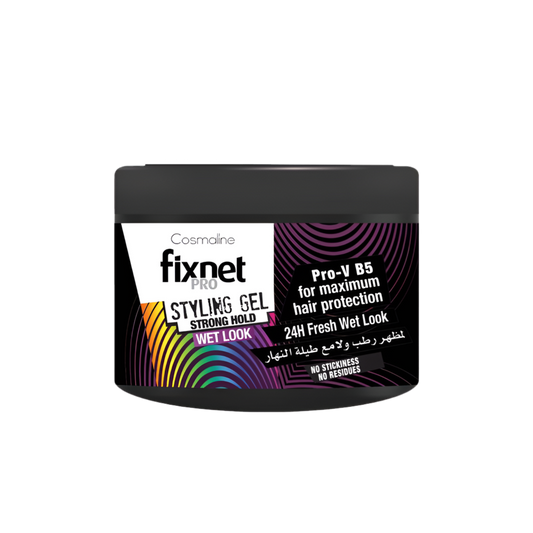 Cosmnet Pro Styling Gel container with black lid on a white background