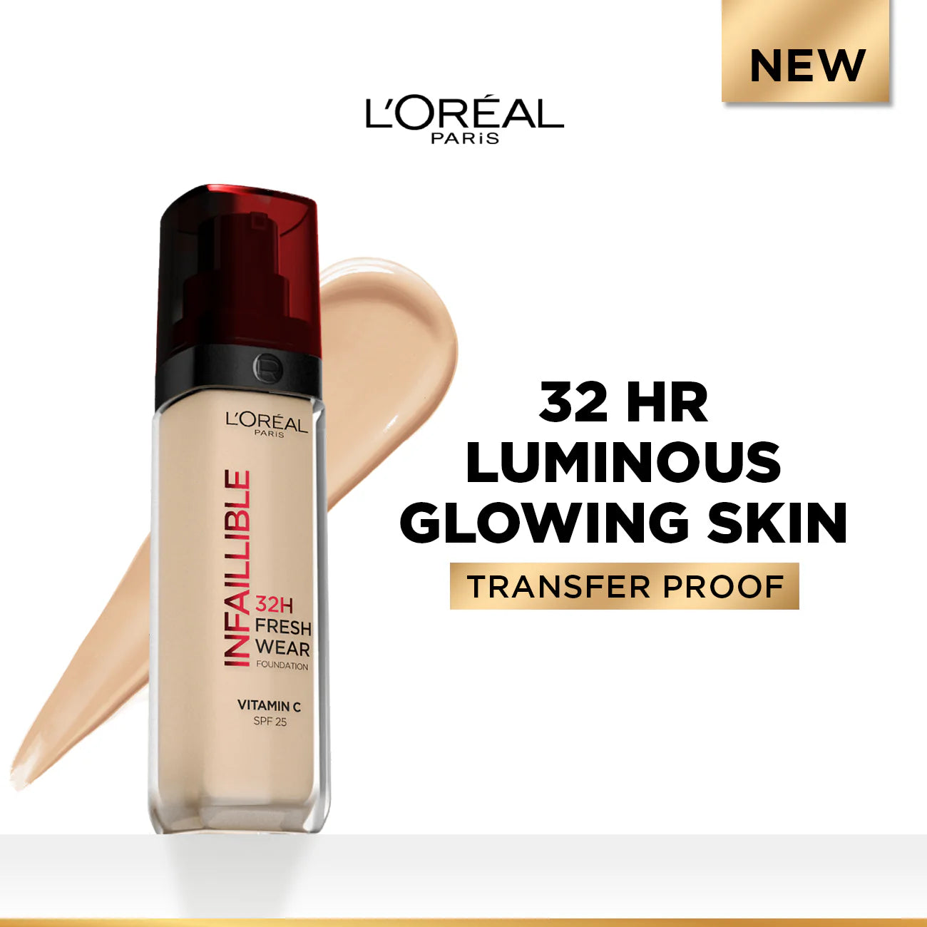 L’Oréal Paris Infallible 32H Fresh Wear Foundation - Vitamin C - SPF25 - 8 Colours