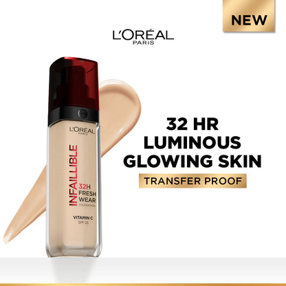 L’Oréal Paris Infallible 32H Fresh Wear Foundation - Vitamin C - SPF25 - 8 Colours