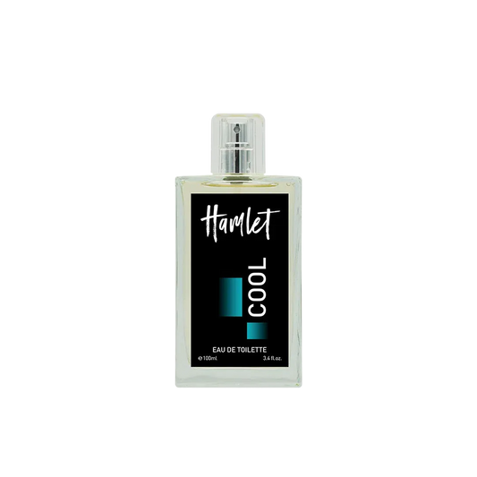 Perfume bottle labeled 'Hamlet Cool' on a white background