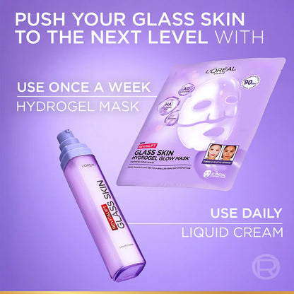 L'oréal Revitalift Glass Skin Liquid Cream: 1 Drop For 100H Glowing Hydration With Hyaluronic Acid & Vitamins B3+B5+C For Dewy, Plumped Glass Skin - 15ML