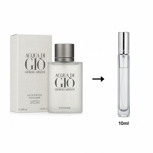 Giorgio Armani Acqua Di Gio Eau De Toilette For Men(Decanted From Original Bottle) - 10 ML / 175 Sprays