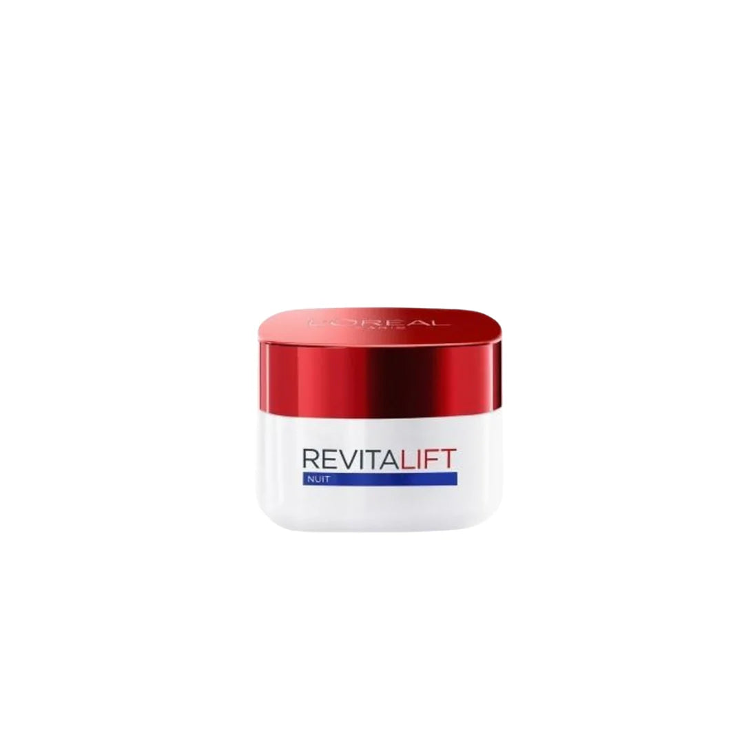 Revitalift jar with red lid on a white background