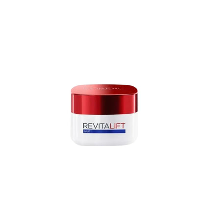 Revitalift jar with red lid on a white background