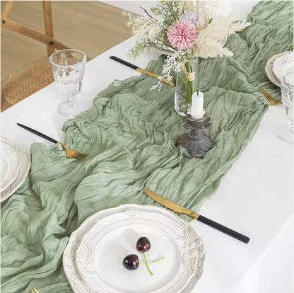 Luxury Cheesecloth Table Runner