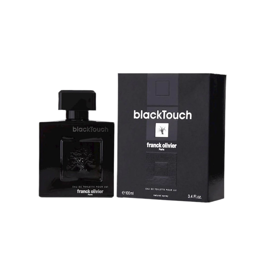 BlackTouch perfume bottle and packaging on a white background