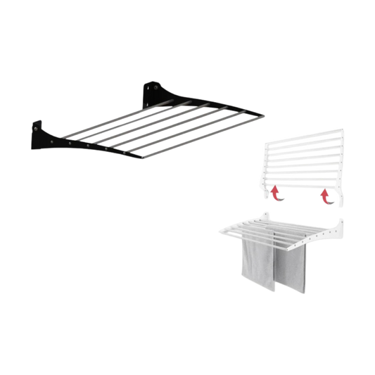 Aluminum Foldable Laundry Wall Mounted Drying Rack 95cm