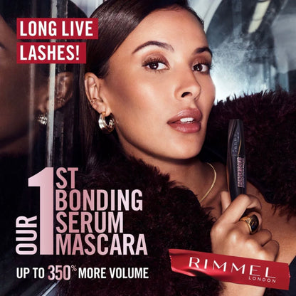 Rimmel Wonder'Bond Mascara - Black - Volumising and Lengthening For Eyelash Growth