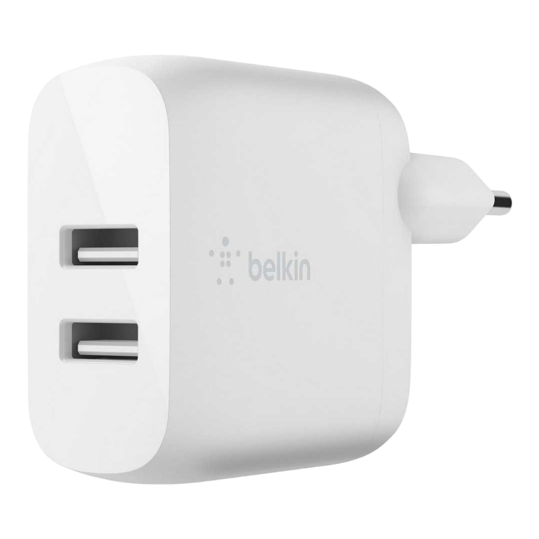 Belkin Dual USB-A Wall Charger + USB-A to USB-C Cable 24W