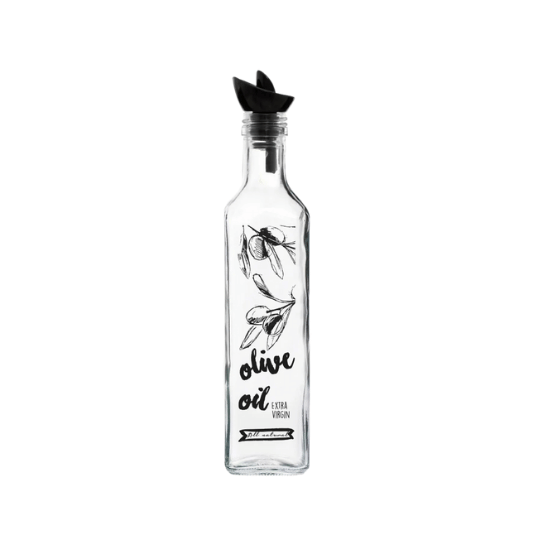 Black Olive Decorated Oil Bottle - 500ml