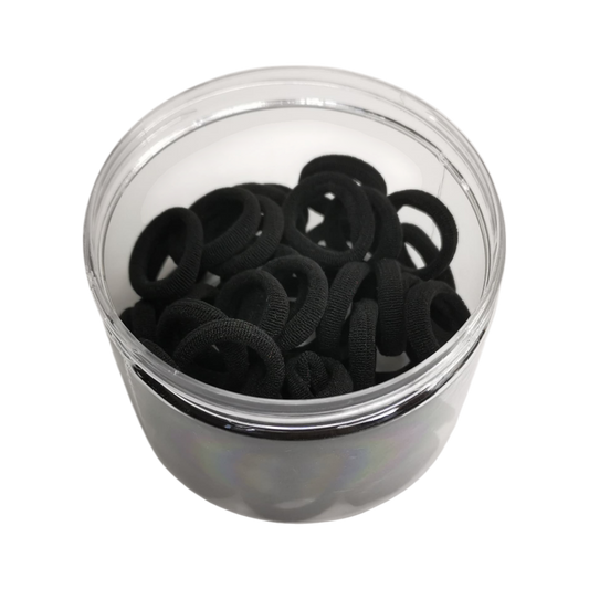 Black Hair Rubber Bands - 50 Pcs