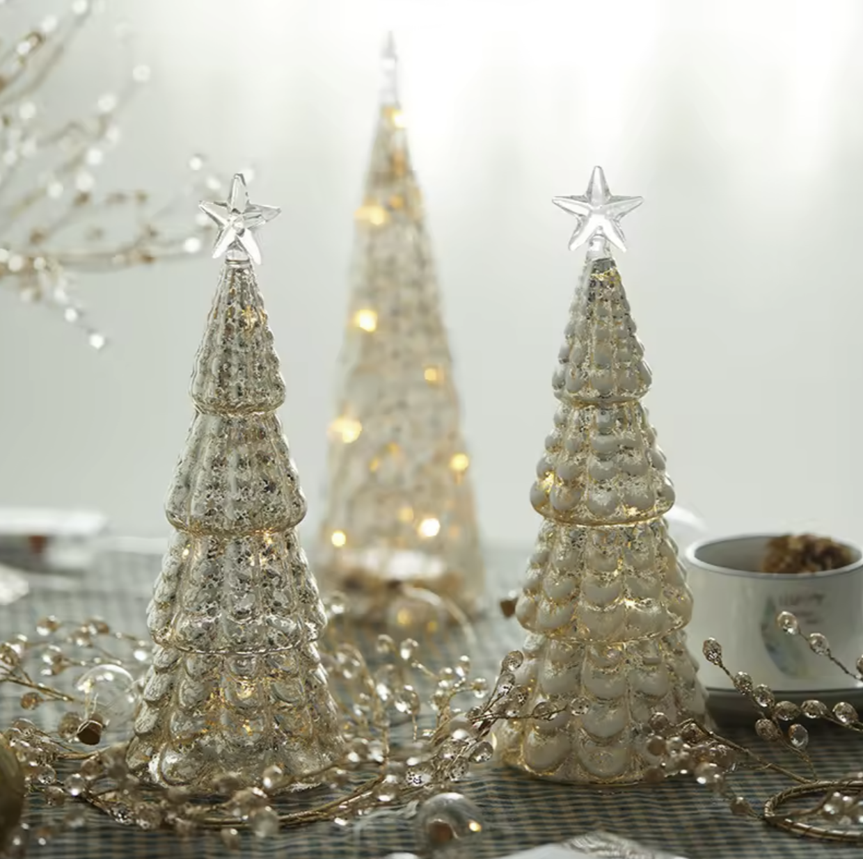 Silver Christmas Tree Tabletop Decoration