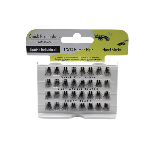 Quick Fix Eye Lashes Individuals Double Flares - Short Black