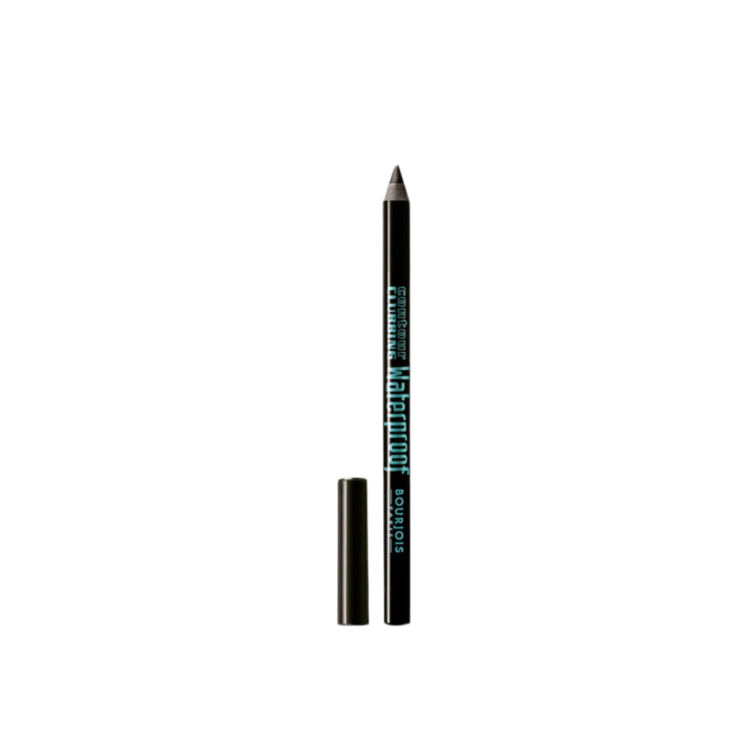Black eyeliner pencil with visible brand name on a white background