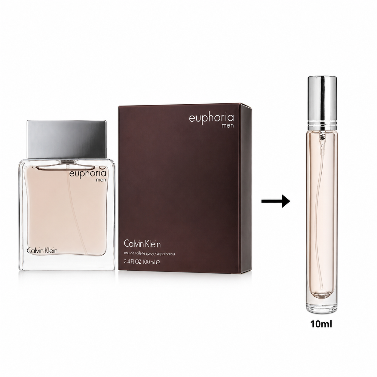 Calvin Klein Euphoria Eau De Toilette For Men(Decanted From Original Bottle) - 10 ML / 175 Sprays