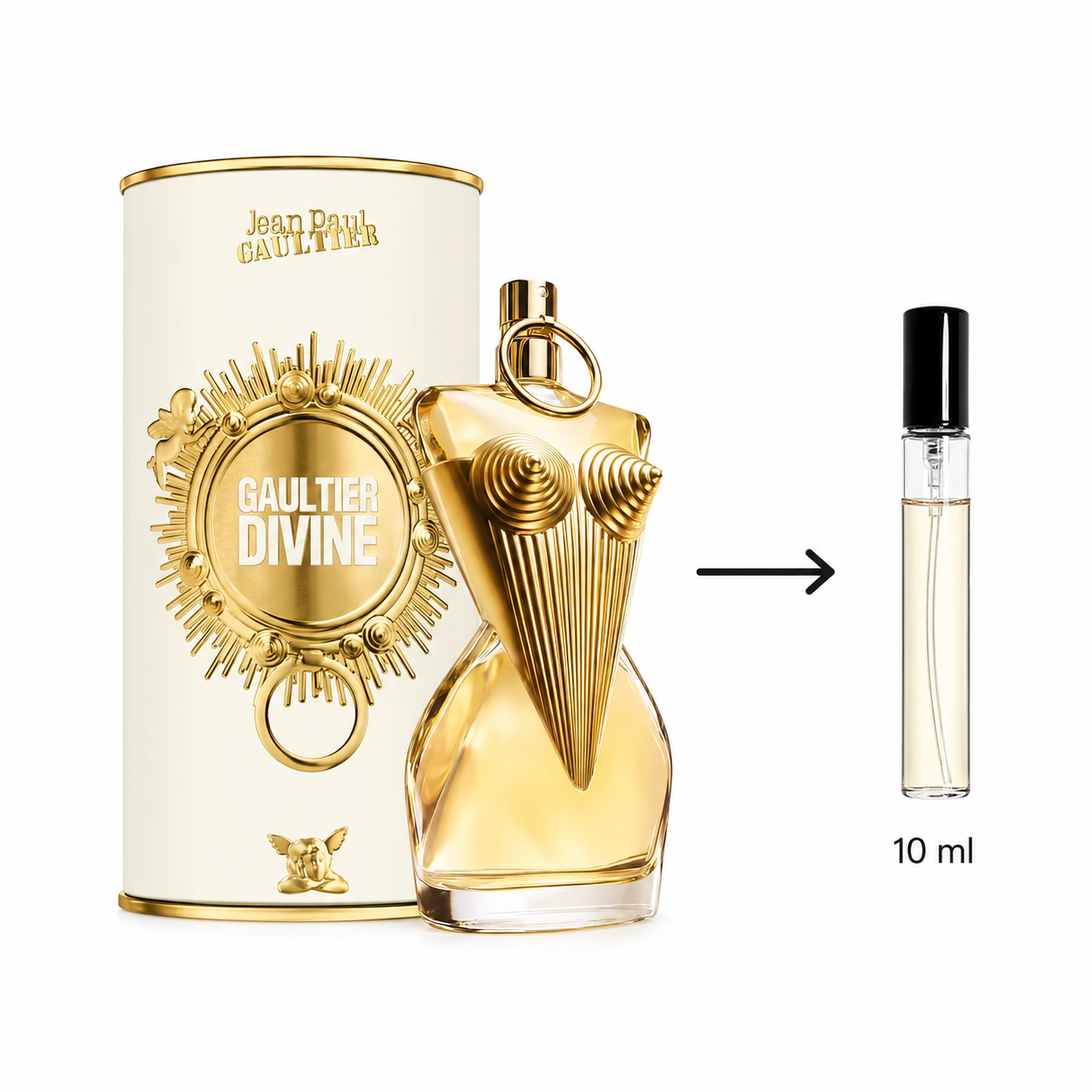 Jean Paul Gaultier Divine Eau De Parfum For Women - 10 ML / 175 Sprays - Decanted From Original Bottle