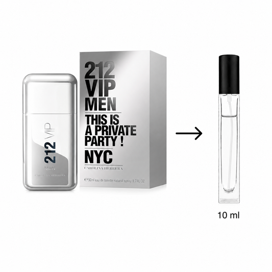 Carolina Herrera 212 Vip Men Eau De Toilette For Men - 10 ML / 175 Sprays - Decanted From Original Bottle