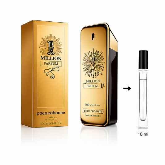 Paco Rabanne 1 Million Parfum Pure For Men - 10 ML / 175 Sprays - Decanted From Original Bottle