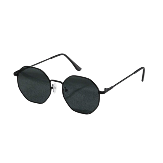 Classic Geometric Fashion Y2K Black Metal One Piece Men's Sunglasses Travel Outdoor Sports School Wear