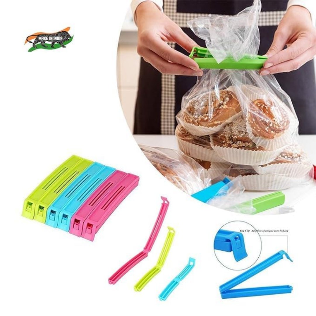 Colored Plastic Bag Clip - 7 Pcs