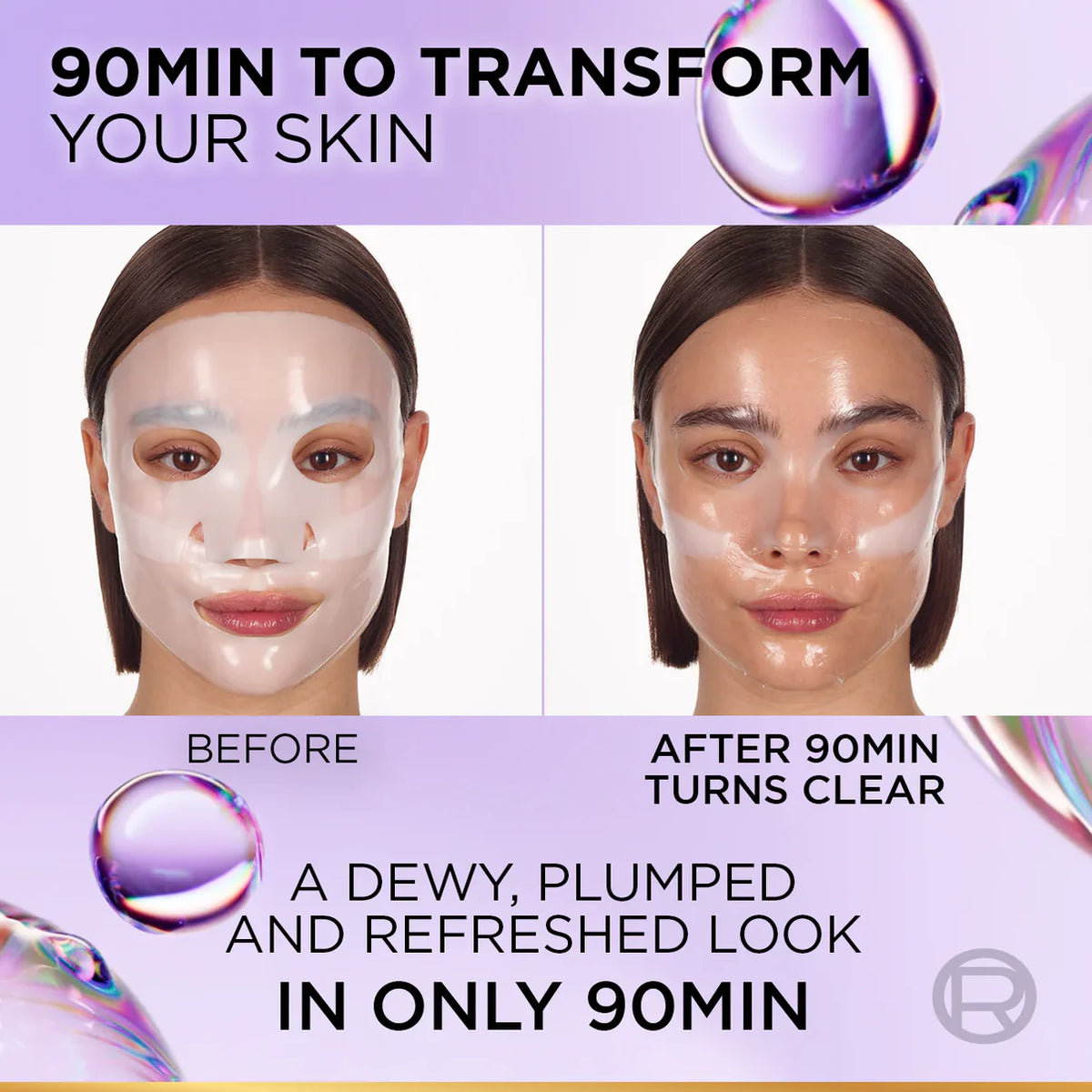 L'oréal Revitalift Glass Skin Hydrogel Glow Mask, Transform Your Skin For A Dewy, Plumped & Glass Skin In Only 90 Minutes