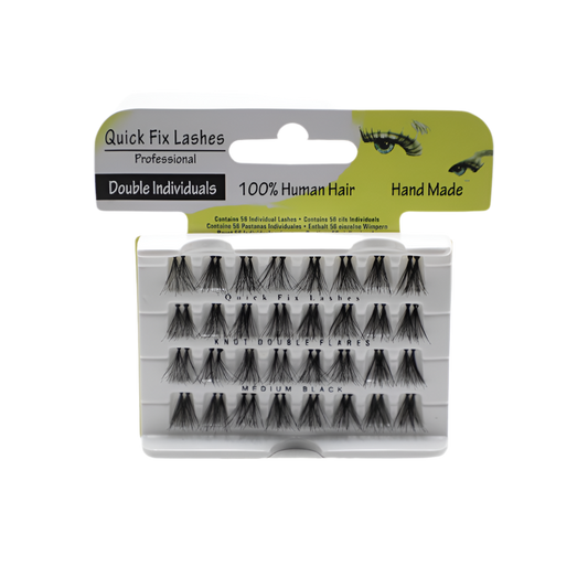 Quick Fix Eye Lashes Individuals Knot Double Flares - Medium Black