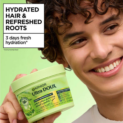 Garnier Ultra Doux Hair Food Kiwi Hydrating Hair Mask for Oily Roots & Dry Hair - 390 ML