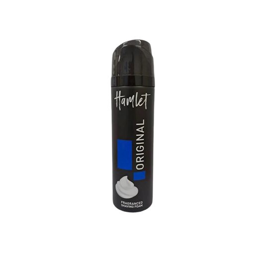 Hamlet Original fragranced shaving foam can on a white background