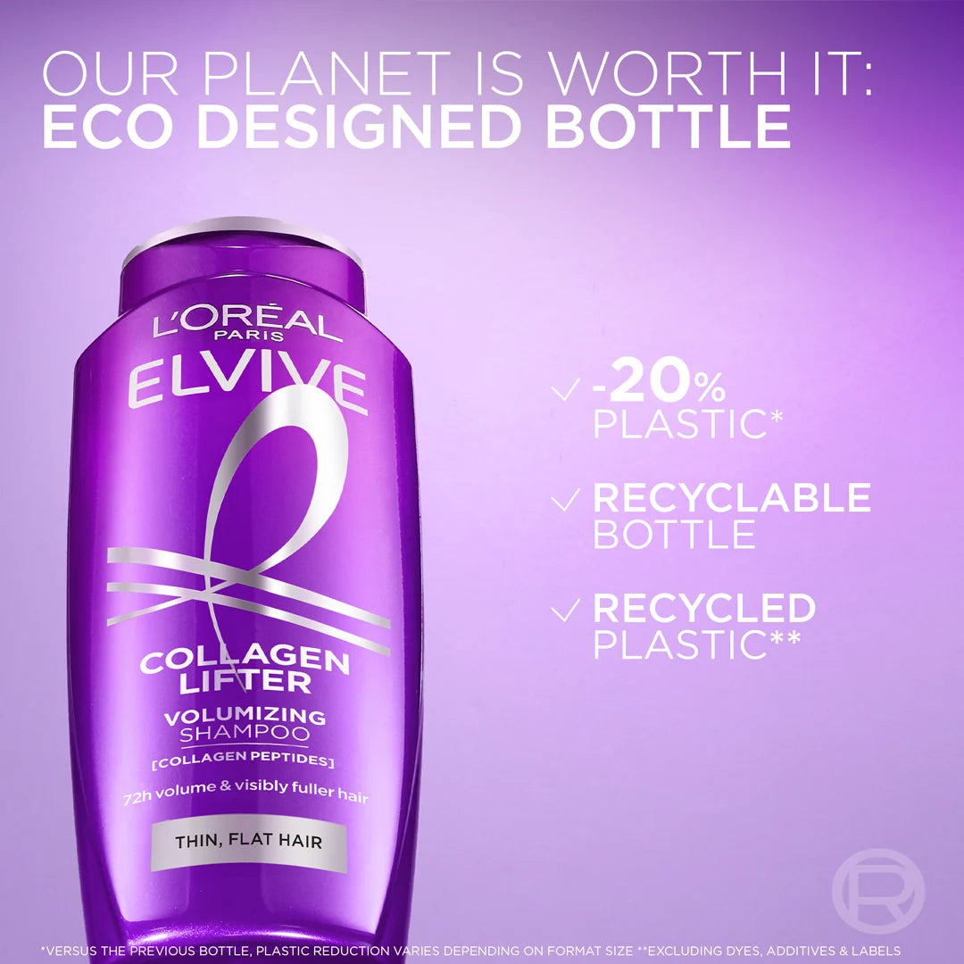 L'Oréal Paris Elvive Collagen Peptides Lifter 72h For Thin Flat Hair Volumizing Shampoo