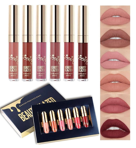 BestLand Matte Liquid Lipstick Set - Non-Stick, Waterproof, Long-Lasting Shades - 6 PCS