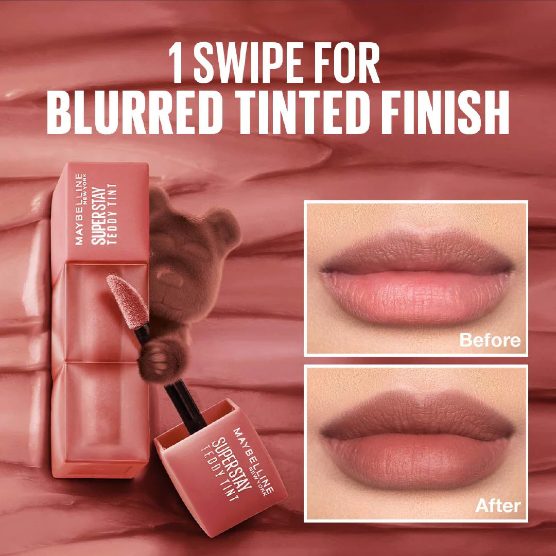 Maybelline Super Stay Teddy Tint – 12H Long-Lasting Soft Matte Lip Tint