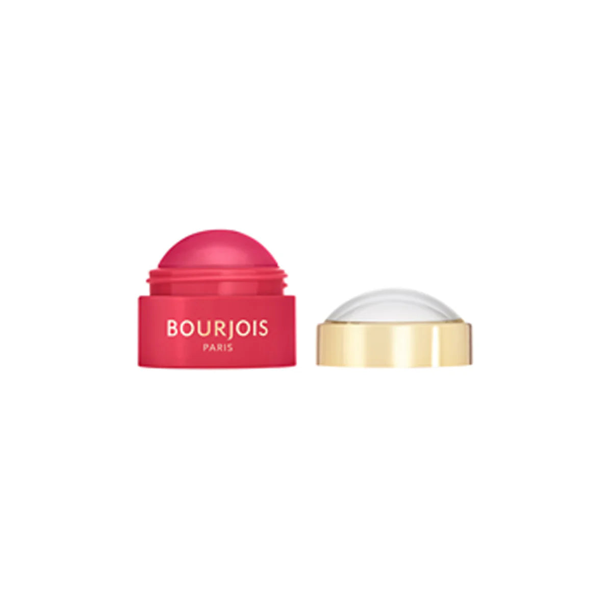 Bourjois Little Round Pot 2-in-1 Cream Blush For Cheeks and Lips  with red container and gold cap on a white background