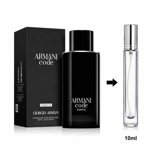 Giorgio Armani Code Parfum Pure For Men - 10 ML(Decanted From Original Bottle) / 175 Sprays