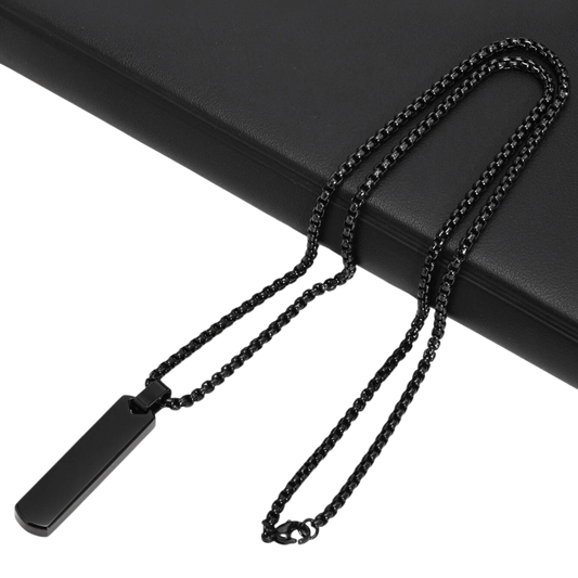 Fashion and Popular Men's Rectangle Pendant Necklace Stainless Steel Jewelry Gift for A Stylish Look