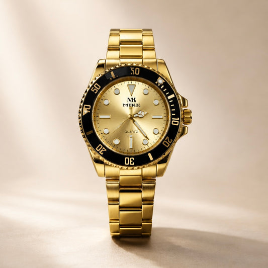Mike Amazing Watch For Men - Black And Gold
