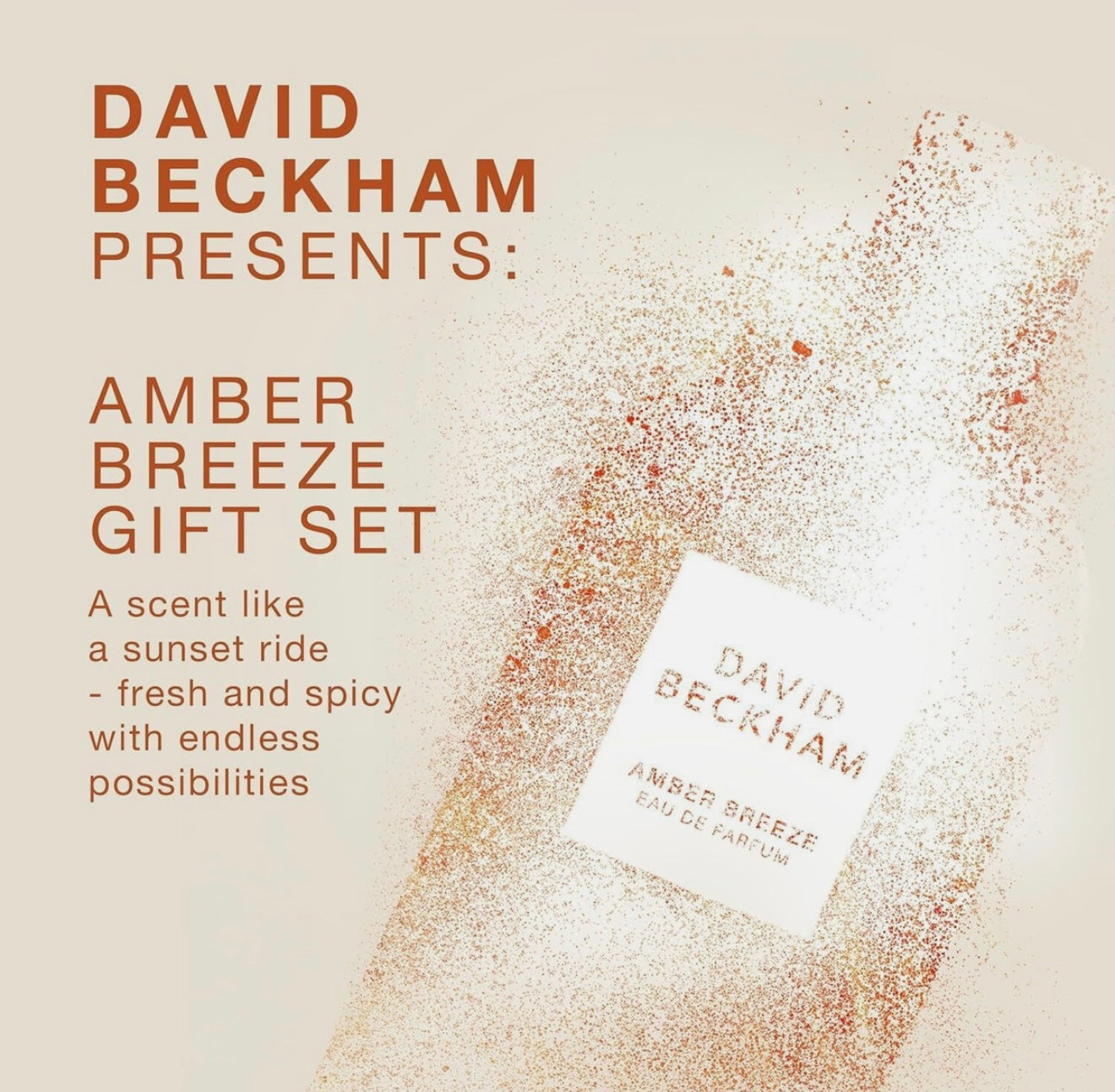 David Beckham Gift Set for Men - Amber Breeze Eau De Parfum 100ml & Shower Gel 150ml