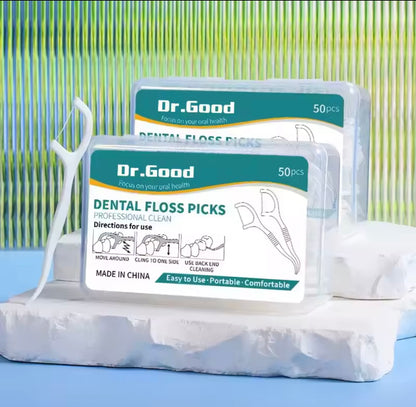 Dental Floss Sticks – 50 PCS - Oral Care Tools for Healthy Teeth & Fresh Breath