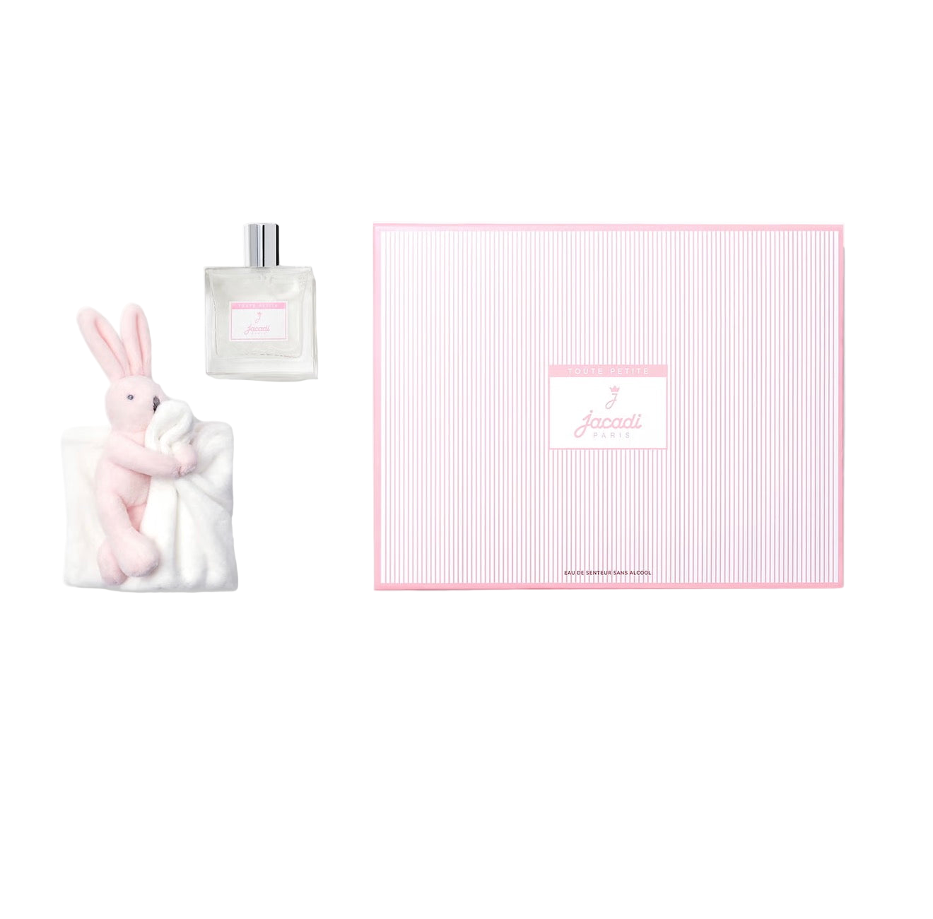 Jacadi Toute Petite perfume bottle with rabbit design on a white background