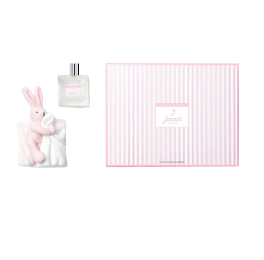 Jacadi Toute Petite perfume bottle with rabbit design on a white background