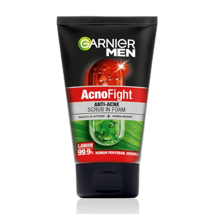 Garnier Men AcnoFight Anti-Acne Scrub In Foam Facial Cleanser - 100ml