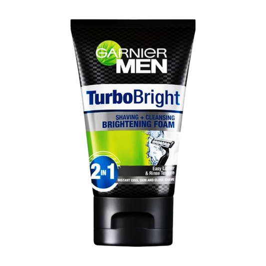 Garnier Men Turbo Bright 2 In 1 Shaving + Cleansing Brightening Foam - 100ml