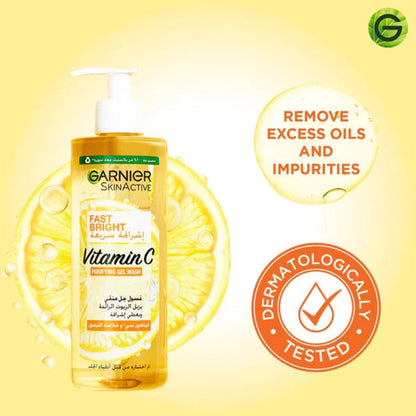 Garnier Skin Active Fast Bright Vitamin C Purifying Face Gel Wash - 400ml